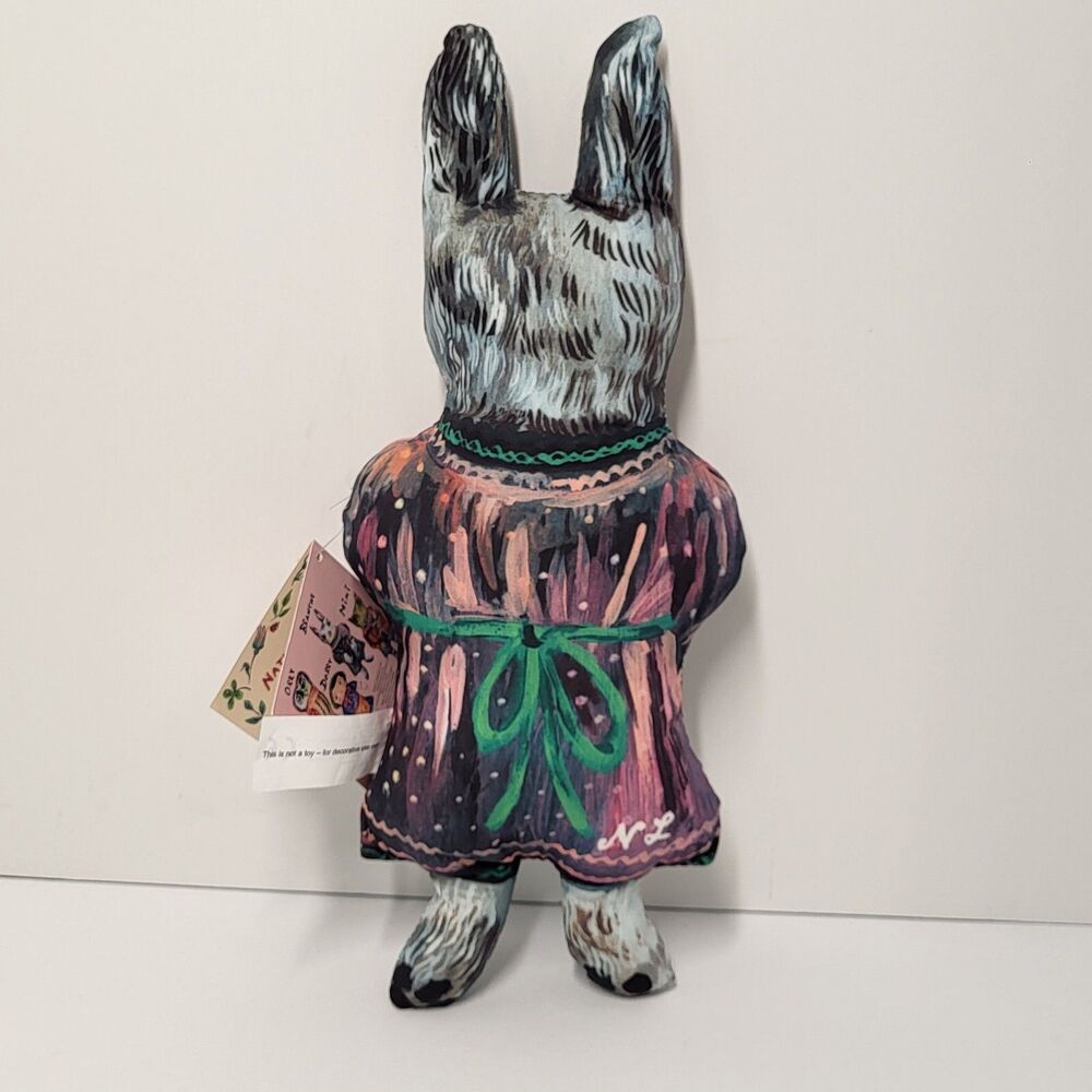 Anthropologie Nathalie Lete Blanche Bunny Rabbit Plush Cloth Doll Pillow - Picture 2 of 8